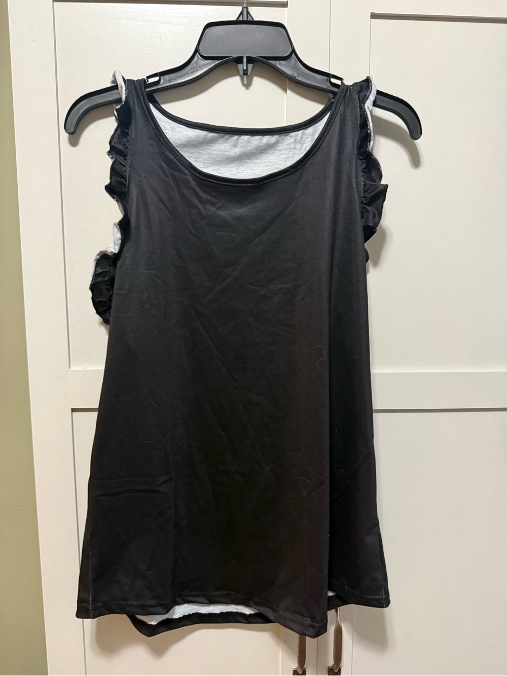 NEW Women’s Black Ruffle Sleeve Tank Top